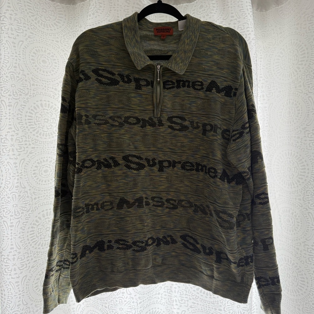 Missoni x Supreme Zip Long Sleeve Polo ‘Lime’